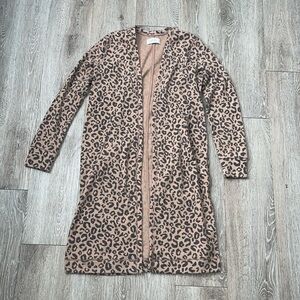 Abercrombie and fitch animal print cheetah printed cardigan size small duster